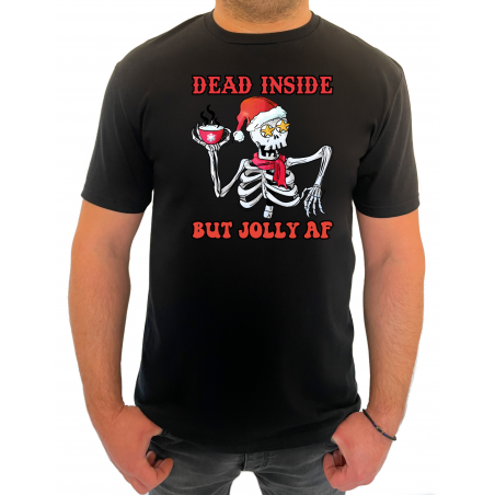 Tricou Dead Inside but Jolly AF - Heavy Cotton Barbati - D000074U