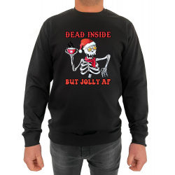 Bluza Dead inside but jolly AF  - Crew Neck Sweatshirt Barbati - D000074U