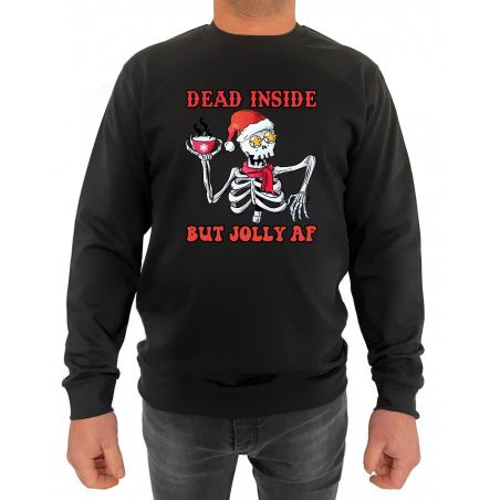 Bluza Dead inside but jolly AF  - Crew Neck Sweatshirt Barbati - D000074U