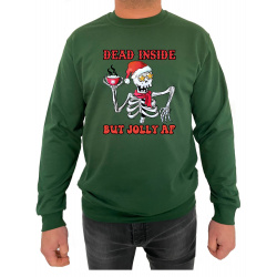 Bluza Dead inside but jolly AF  - Crew Neck Sweatshirt Barbati - D000074U