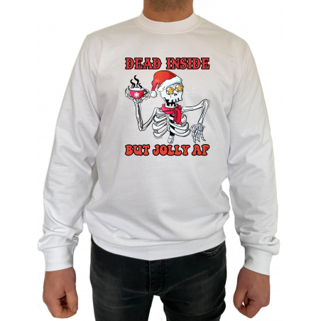 Bluza Dead inside but jolly AF  - Crew Neck Sweatshirt Barbati - D000074U