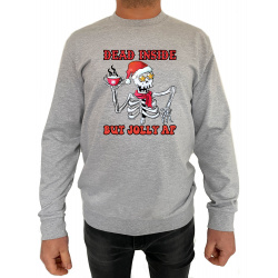 Bluza Dead inside but jolly AF  - Crew Neck Sweatshirt Barbati - D000074U