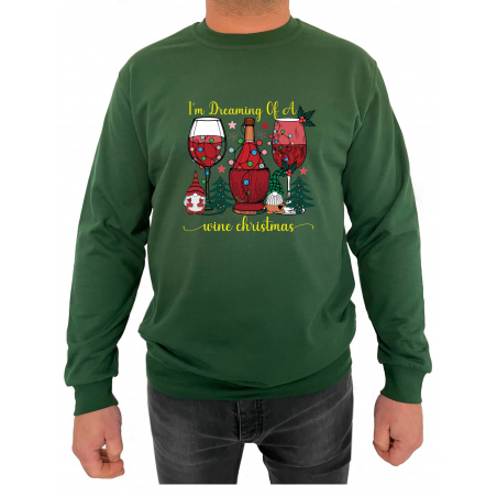 Bluza I'm dreaming of a wine Christmas - Crew Neck Sweatshirt Barbati - D000076U