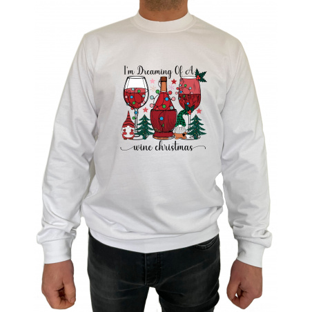 Bluza I'm dreaming of a wine Christmas - Crew Neck Sweatshirt Barbati - D000076U