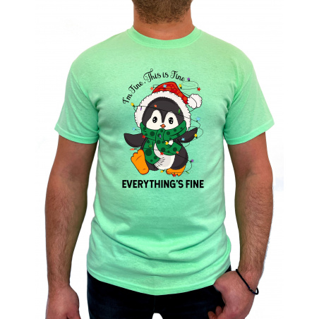 Tricou I'm Fine. This is Fine Everything's - Heavy Cotton Barbati - D000077U