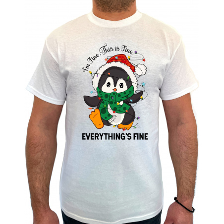 Tricou I'm Fine. This is Fine Everything's - Heavy Cotton Barbati - D000077U