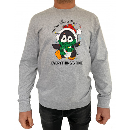 Bluza I'm Fine. This is Fine Everything's Fine - Crew Neck Sweatshirt Barbati - D000077U