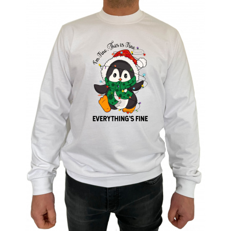 Bluza I'm Fine. This is Fine Everything's Fine - Crew Neck Sweatshirt Barbati - D000077U