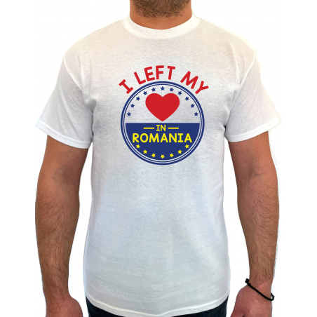 Tricou I Left My Heart In Romania - Heavy Cotton Barbati - D000003U