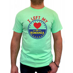 Tricou I Left My Heart In Romania - Heavy Cotton Barbati - D000003U