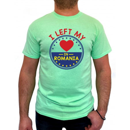 Tricou I Left My Heart In Romania - Heavy Cotton Barbati - D000003U