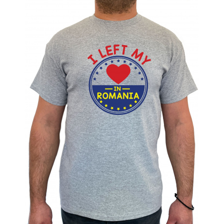 Tricou I Left My Heart In Romania - Heavy Cotton Barbati - D000003U