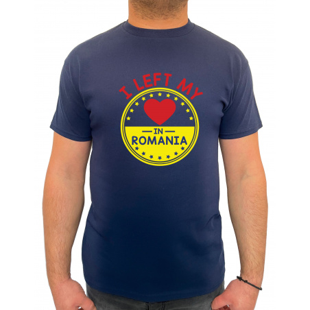 Tricou I Left My Heart In Romania - Heavy Cotton Barbati - D000003U