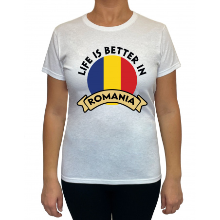 Tricou Life Is Better In Romania - Heavy Cotton Femei - D000009U