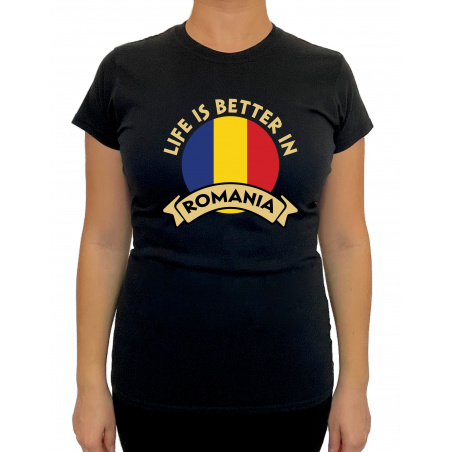 Tricou Life Is Better In Romania - Heavy Cotton Femei - D000009U