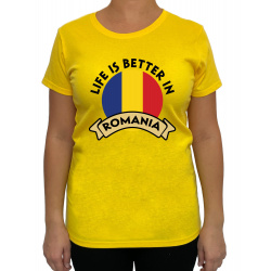 Tricou Life Is Better In Romania - Heavy Cotton Femei - D000009U