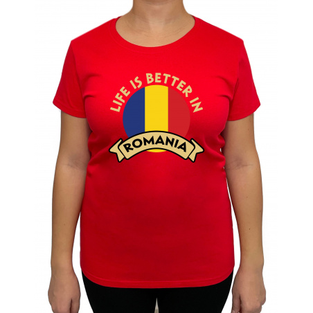 Tricou Life Is Better In Romania - Heavy Cotton Femei - D000009U