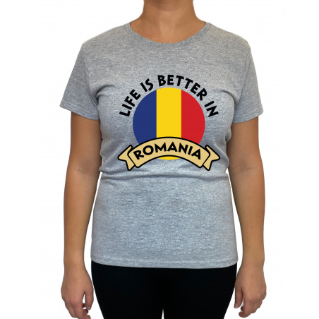 Tricou Life Is Better In Romania - Heavy Cotton Femei - D000009U