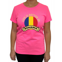 Tricou Life Is Better In Romania - Heavy Cotton Femei - D000009U