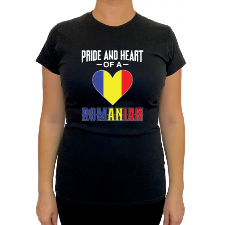 Tricou Pride And Heart Of A Romanian - Heavy Cotton Femei - D000012U