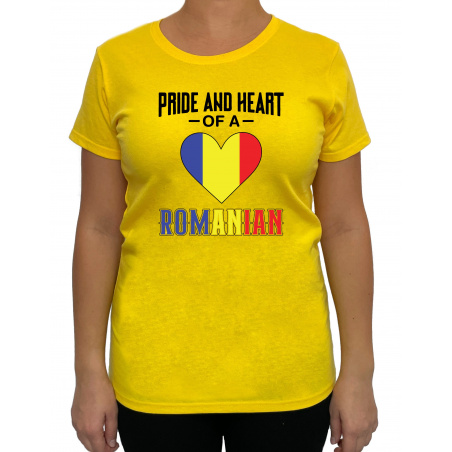 Tricou Pride And Heart Of A Romanian - Heavy Cotton Femei - D000012U