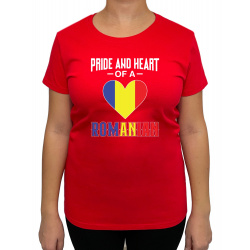 Tricou Pride And Heart Of A Romanian - Heavy Cotton Femei - D000012U