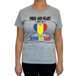 Tricou Pride And Heart Of A Romanian - Heavy Cotton Femei - D000012U