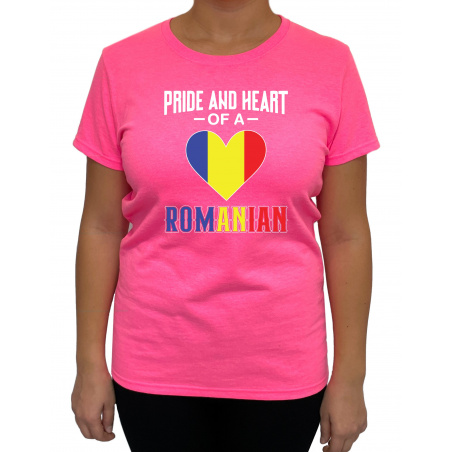 Tricou Pride And Heart Of A Romanian - Heavy Cotton Femei - D000012U