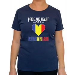 Tricou Pride And Heart Of A Romanian - Heavy Cotton Femei - D000012U