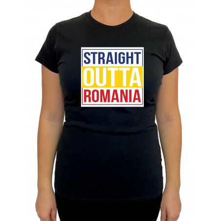 Tricou Straight Outta Romania - Heavy Cotton Femei - D000015U