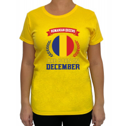 Tricou Romanian Queens Are Born In December - Heavy Cotton Femei - D000019F