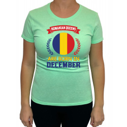 Tricou Romanian Queens Are Born In December - Heavy Cotton Femei - D000019F