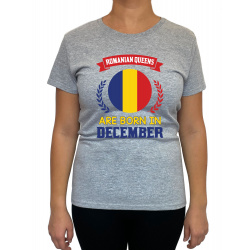 Tricou Romanian Queens Are Born In December - Heavy Cotton Femei - D000019F