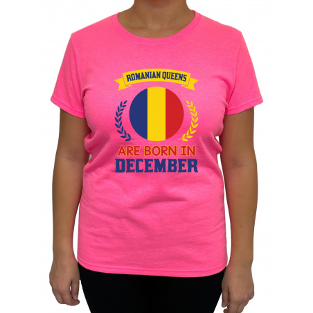 Tricou Romanian Queens Are Born In December - Heavy Cotton Femei - D000019F