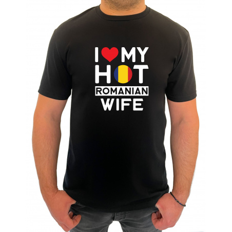 Tricou I love my hot Romanian wife - Heavy Cotton Barbati - D000004M