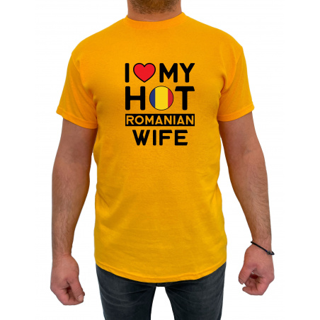 Tricou I love my hot Romanian wife - Heavy Cotton Barbati - D000004M