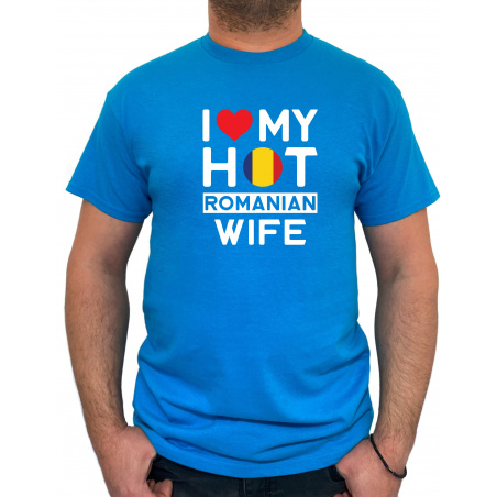 Tricou I love my hot Romanian wife - Heavy Cotton Barbati - D000004M