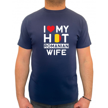 Tricou I love my hot Romanian wife - Heavy Cotton Barbati - D000004M