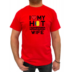 Tricou I love my hot Romanian wife - Heavy Cotton Barbati - D000004M