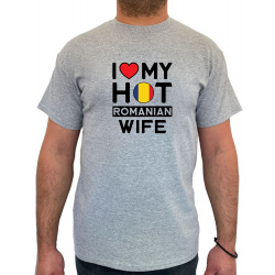 Tricou I love my hot Romanian wife - Heavy Cotton Barbati - D000004M