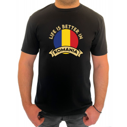 Tricou Life is better In Romania - Heavy Cotton Barbati - D000009U