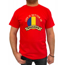 Tricou Life is better In Romania - Heavy Cotton Barbati - D000009U