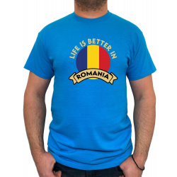 Tricou Life is better In Romania - Heavy Cotton Barbati - D000009U