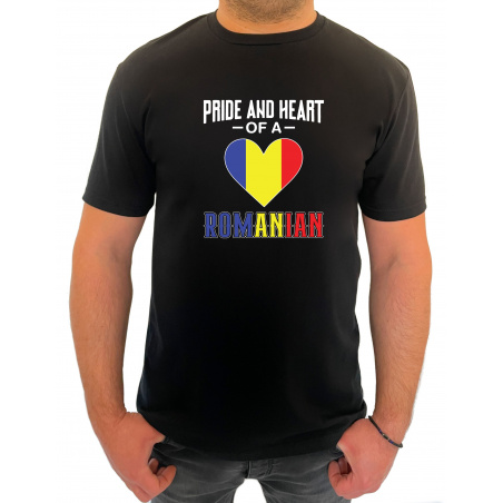 Tricou Pride and heart of a Romanian - Heavy Cotton Barbati - D0000012U