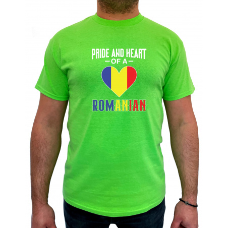 Tricou Pride and heart of a Romanian - Heavy Cotton Barbati - D0000012U