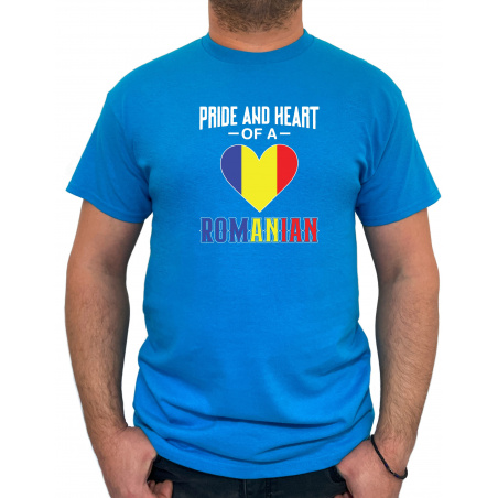 Tricou Pride and heart of a Romanian - Heavy Cotton Barbati - D0000012U