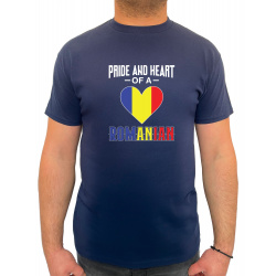 Tricou Pride and heart of a Romanian - Heavy Cotton Barbati - D0000012U